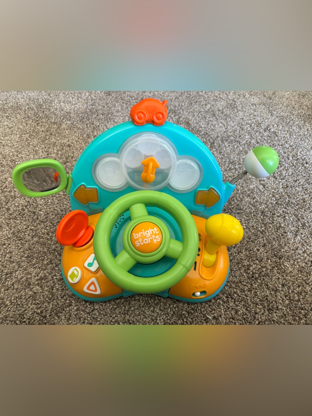 Bright Starts Green & Teal Activity Steering Wheel Toy